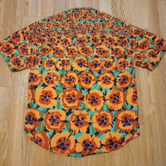 STUSSY Poppy short sleeve button down shirt S - Picture 2 of 3